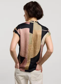 Sale Summum Top With Waterfall Neckline Multicolor