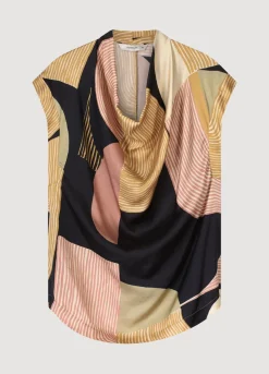 Sale Summum Top With Waterfall Neckline Multicolor