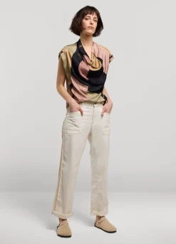 Sale Summum Top With Waterfall Neckline Multicolor