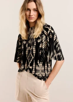 Fashion Summum Top With Wide Sleeves Black