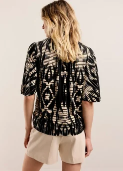 Fashion Summum Top With Wide Sleeves Black