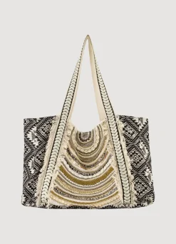 New Summum Tote Bag With Beads Black