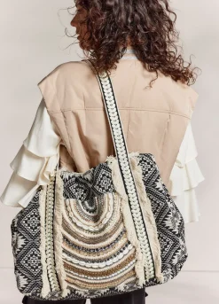 New Summum Tote Bag With Beads Black