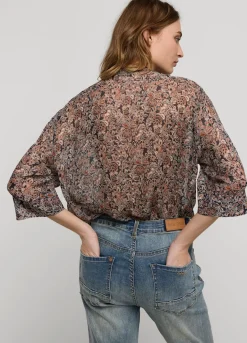Best Summum Transparante Blouse Bloemenprint Blue