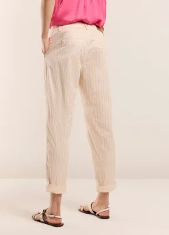 Online Summum Trousers With Metallic Stripe Creme