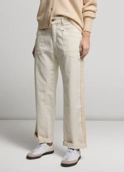 Hot Summum Trousers With Patch Pockets Creme