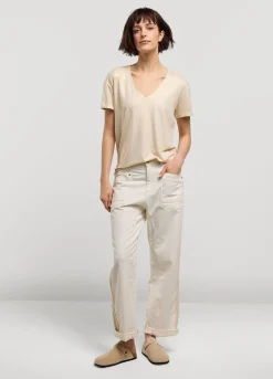 Sale Summum T-Shirt With Glitter Coating Creme