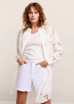 Outlet Summum Tunic Blouse With English Embroidery White