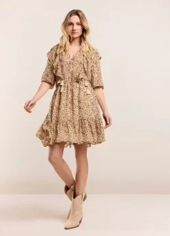 Hot Summum Voile Dress With Ruffles Creme