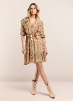 Hot Summum Voile Dress With Ruffles Creme