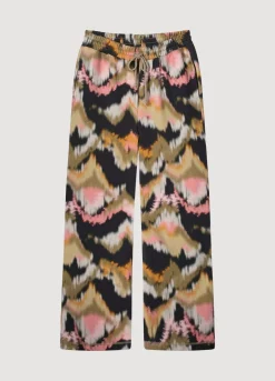 Outlet Summum Watercolour Print Trousers Multicolor