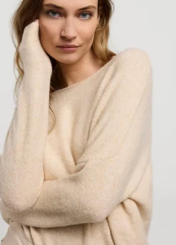 Sale Summum Wide Boat-Neck Jumper Creme