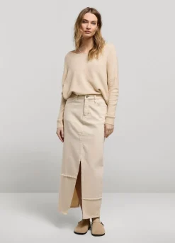 Sale Summum Wide Boat-Neck Jumper Creme