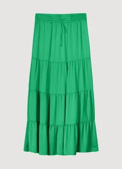 New Summum Wide Tiered Skirt Green