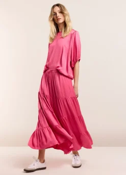 Outlet Summum Wide Tiered Skirt Pink
