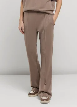 Outlet Summum Wide-Leg Jersey Trousers Grey