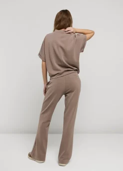 Outlet Summum Wide-Leg Jersey Trousers Grey