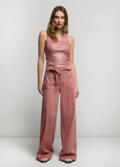 Discount Summum Wide-Leg Trousers With Belt Pink