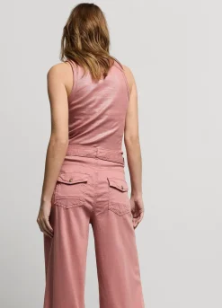 Discount Summum Wide-Leg Trousers With Belt Pink
