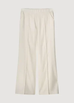 Sale Summum Wide-Leg Trousers With Pintuck Creme
