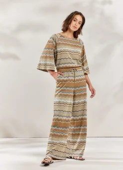Fashion Summum Zigzag Jumpsuit Brown