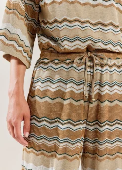 Fashion Summum Zigzag Jumpsuit Brown